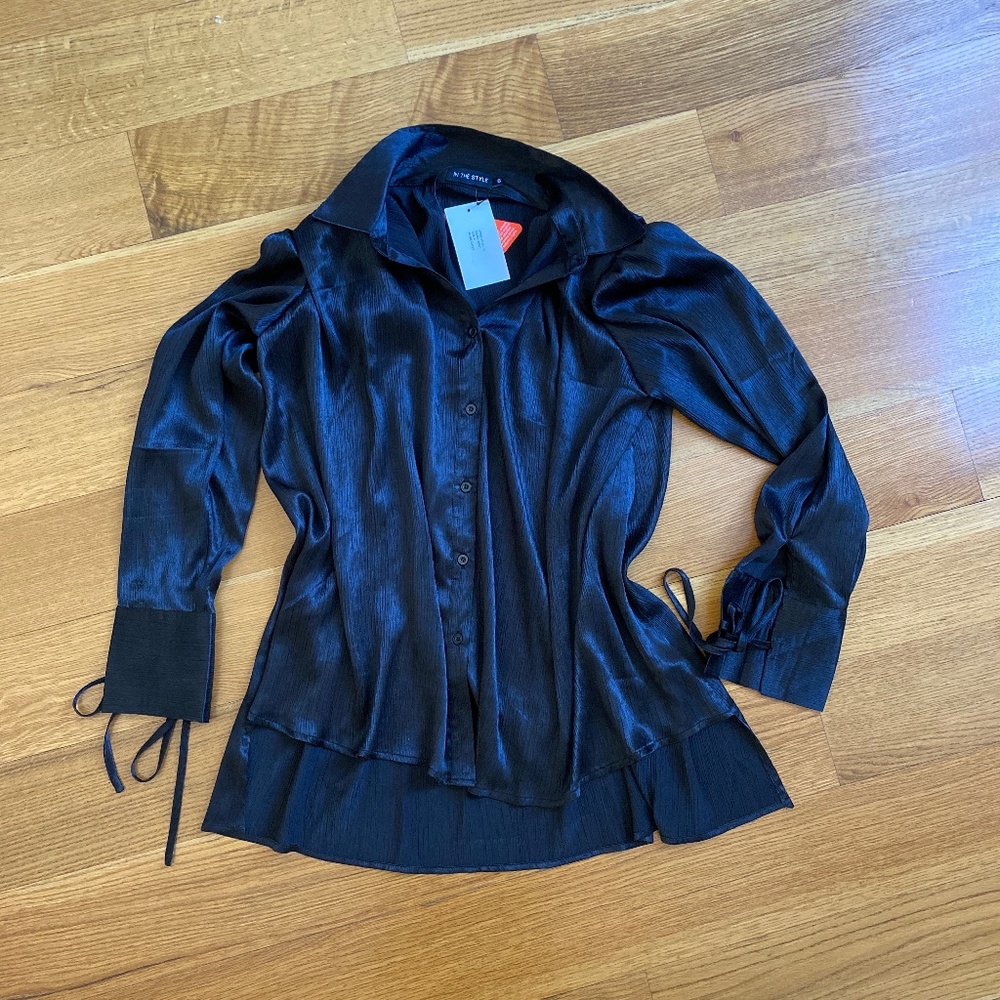 Satin Effect button down blouse